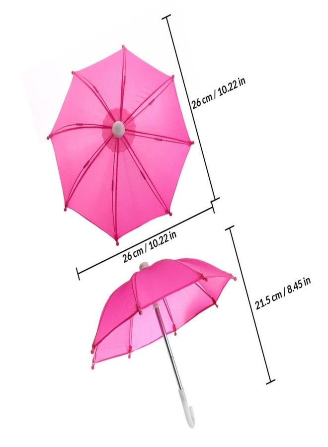 Garneck 18 Inch Doll Umbrella Rose Pink, Mini Rain Umbrella for Dollhouse Sized Parasol Accessory for Doll Decoration and Miniature Scene - Image 2