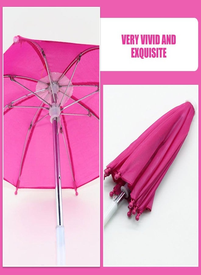 Garneck 18 Inch Doll Umbrella Rose Pink, Mini Rain Umbrella for Dollhouse Sized Parasol Accessory for Doll Decoration and Miniature Scene - Image 4