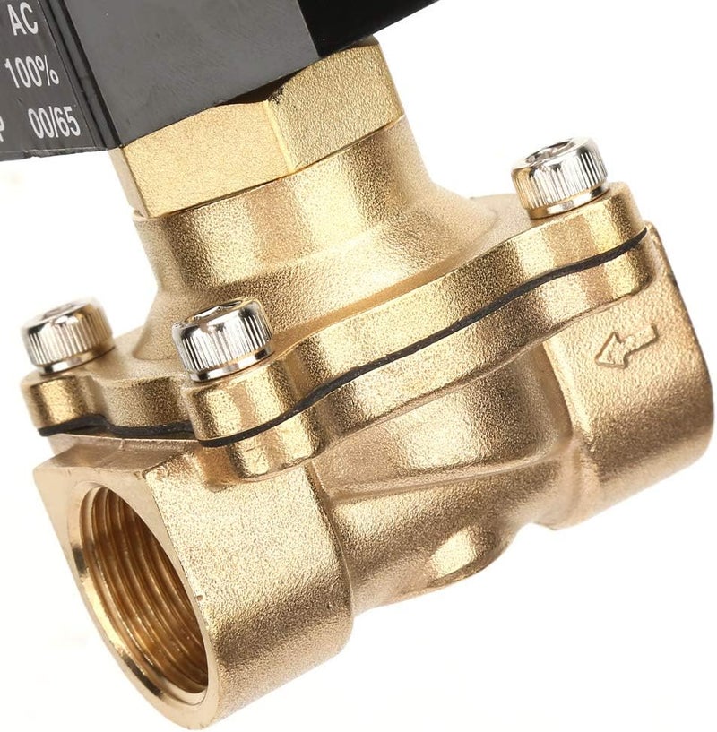 G3/4" Electric Solenoid Valve DN20 NO, Brass Electromagnetic Valve for Air Water Gas, 12V 24V 110V 220V, Normally Open with Fast Response for Industrial Fluid Control (AC220V) - Image 3