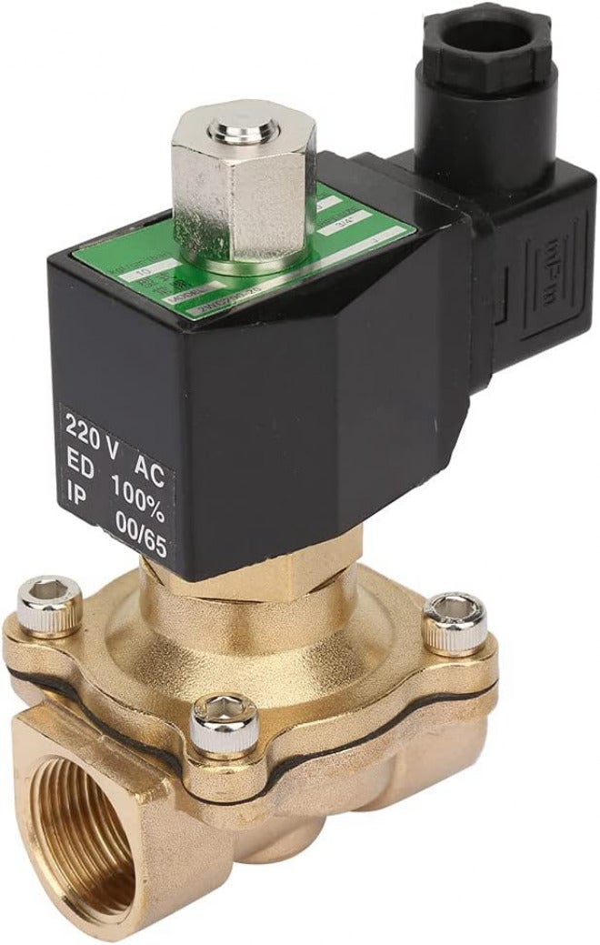 G3/4" Electric Solenoid Valve DN20 NO, Brass Electromagnetic Valve for Air Water Gas, 12V 24V 110V 220V, Normally Open with Fast Response for Industrial Fluid Control (AC220V) - Image 4