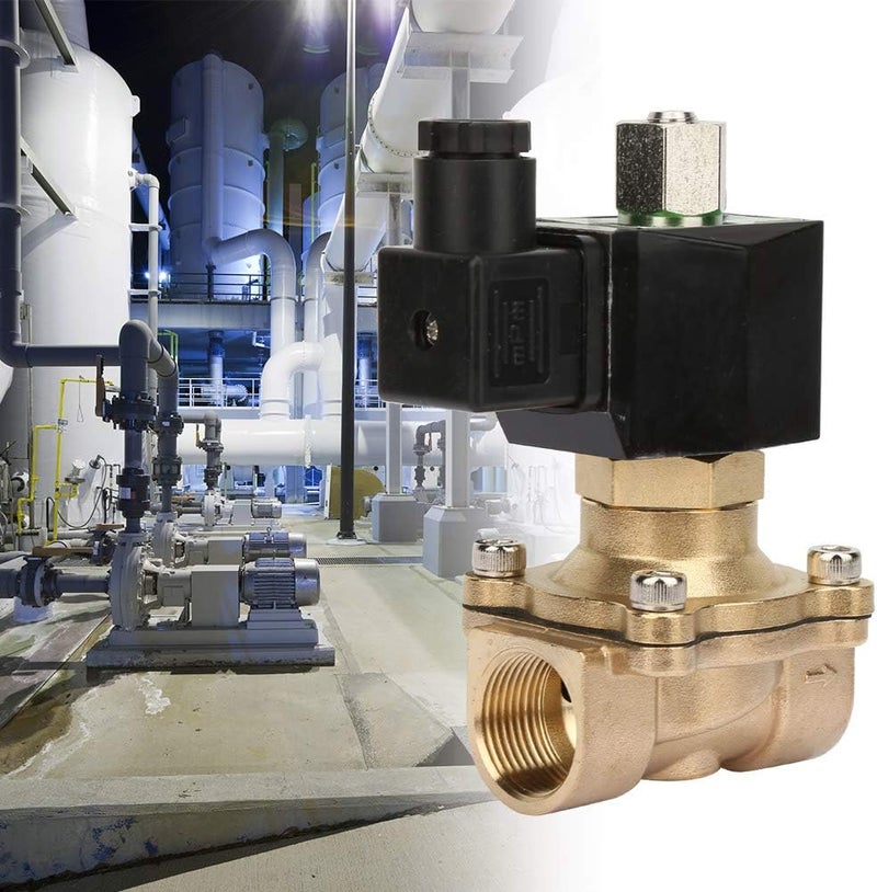 G3/4" Electric Solenoid Valve DN20 NO, Brass Electromagnetic Valve for Air Water Gas, 12V 24V 110V 220V, Normally Open with Fast Response for Industrial Fluid Control (AC220V) - Image 2