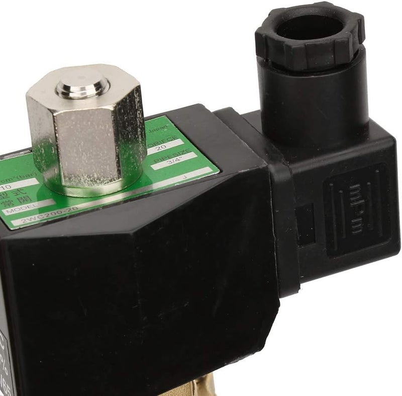 G3/4" Electric Solenoid Valve DN20 NO, Brass Electromagnetic Valve for Air Water Gas, 12V 24V 110V 220V, Normally Open with Fast Response for Industrial Fluid Control (AC220V) - Image 1