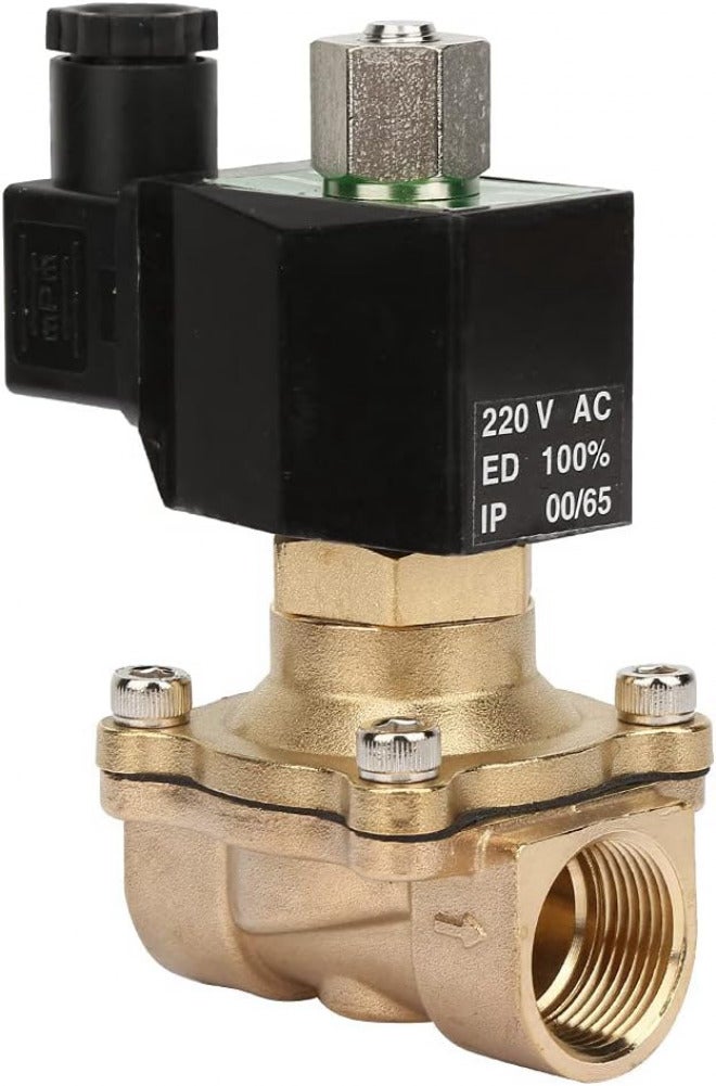 G3/4" Electric Solenoid Valve DN20 NO, Brass Electromagnetic Valve for Air Water Gas, 12V 24V 110V 220V, Normally Open with Fast Response for Industrial Fluid Control (AC220V) - Image 5