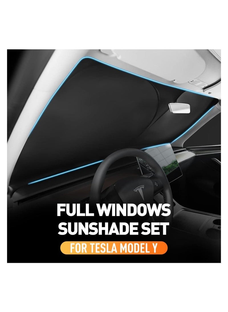 Generic - 8PCS Sunshade Set for Tesla Model Y, Full Range Whole Vehicle Windows Sun Shade Kit, Front  Rear Windshield Triangular Side Foldable Insulation Cover Y Accessories 2019-2023 - Image 1