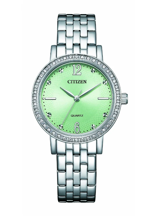 CITIZEN Women's Analog Round Shape Stainless Steel Wrist Watch EL3100-55X - 31 Mm