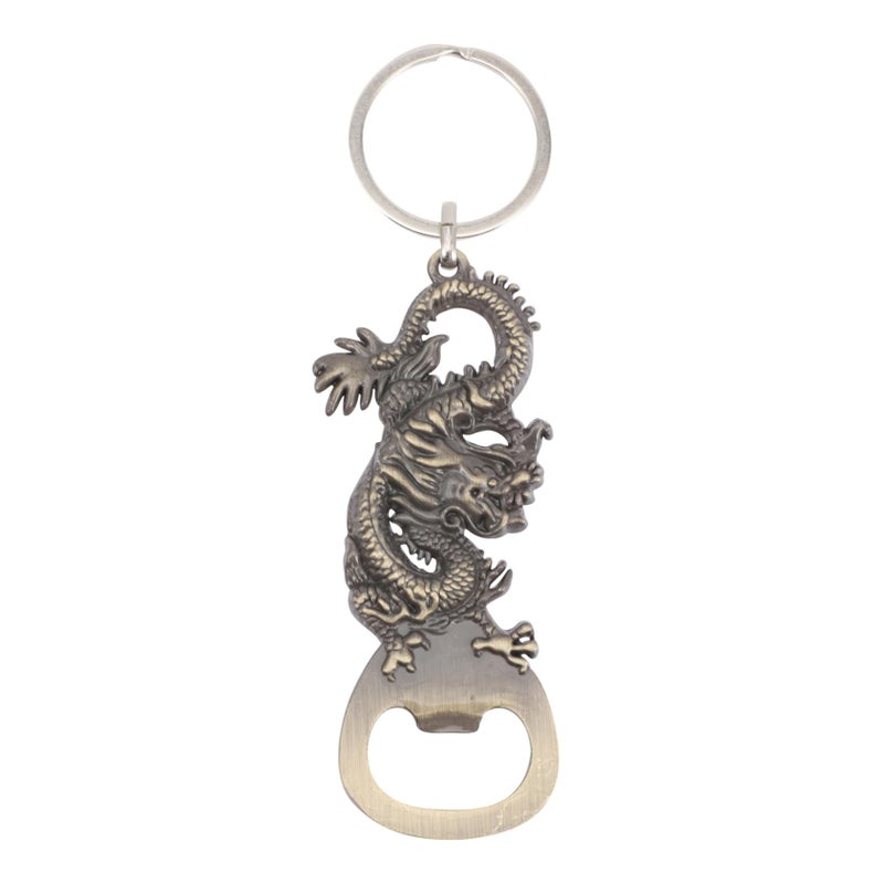 Dragon Shape Zinc Alloy Beer Bottle Opener Keychain For Men Car Keyring Pendant - Image 2