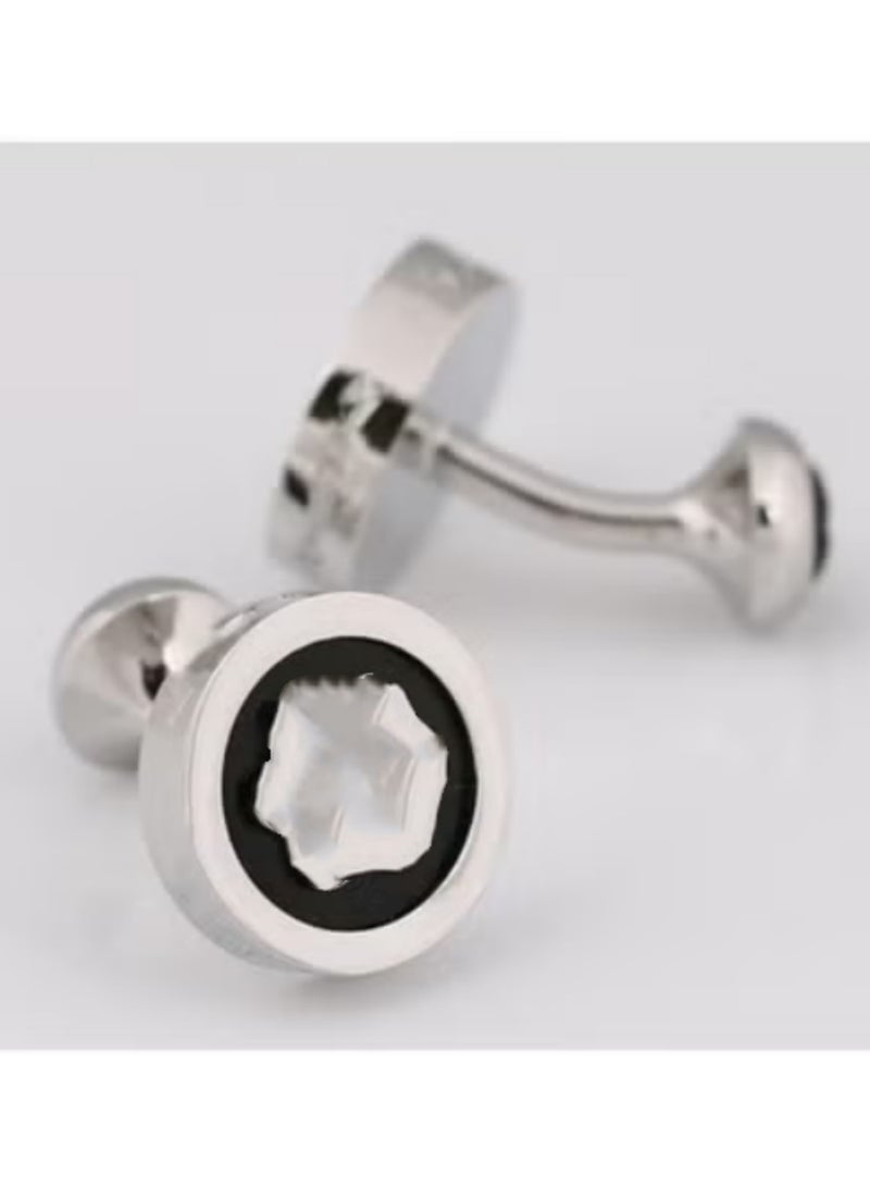 1Pair elegant Stainless Steel Cufflinks for Men - Perfect Gift for Groom, Father, Husband, or Boyfriend - Secure T-Closure, Handmade Design for Formal & Casual Occasions sliver - Image 2