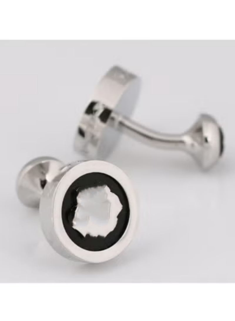 1Pair elegant Stainless Steel Cufflinks for Men - Perfect Gift for Groom, Father, Husband, or Boyfriend - Secure T-Closure, Handmade Design for Formal & Casual Occasions sliver - Image 4