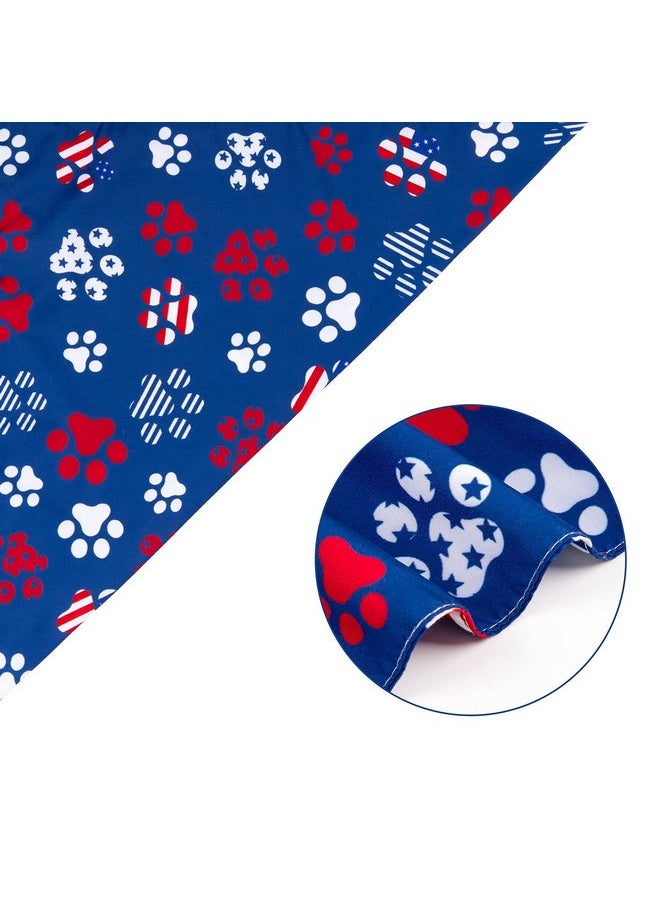 Whaline Whaline 4th of July Dog Bandanas 4 Pack Patriotic Stars and Stripes Triangle Bibs Red Blue American Flag Pet Scarf Washable Pet Neckerchief Pet Costume Accessories for Independence Day Cat Dog Decor  - Image 2