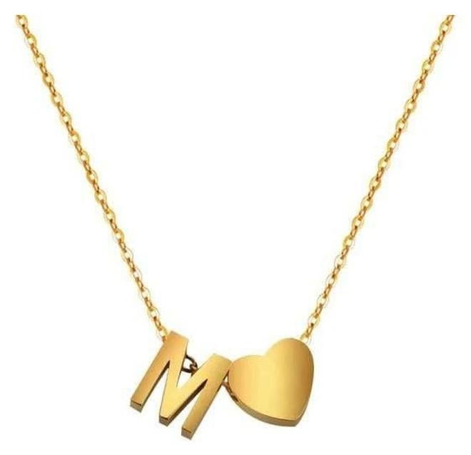 Luxuria Initial Necklaces for Women 18K Gold Plated M Letter Heart Pendant Personalized Initial Letter Necklace Small Name Necklaces Gift for Teen Girls - Image 1