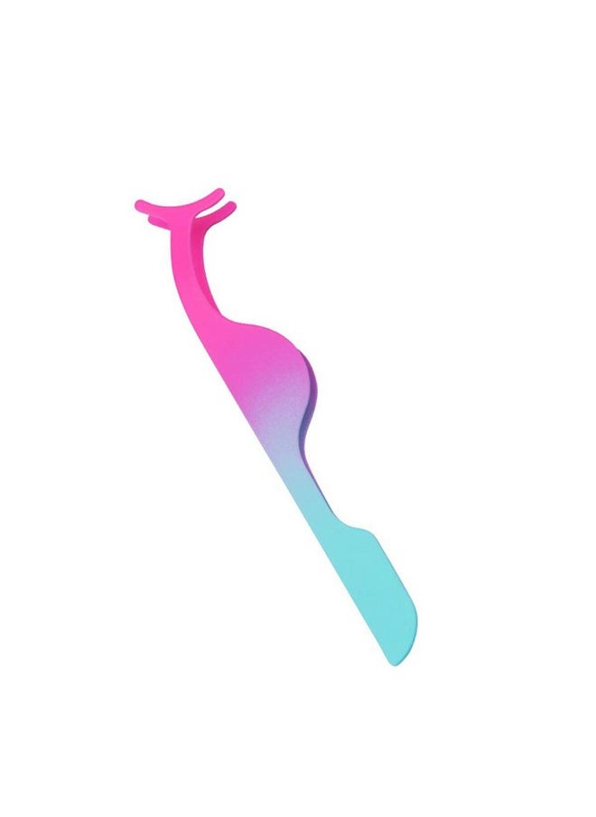 False Eyelashes Applicator Tool Eyelash Extension Tweezers Remover Clip Tweezers Nipper (Pink To Blue)