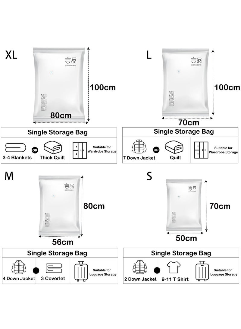 12 Pcs Premium Vacuum Storage Bags 80% More Storage (3 x Jumbo 3 x Large 3 x Medium 3 x Small) Double Zip Seal for Duvets Bedding Pillows Clothes Compression Bag (XL + L + M + S) - Image 2