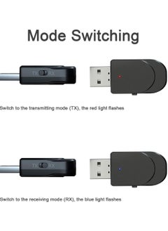 Rock Pow Bluetooth 5.0 Adapter Aux to Bluetooth Converter Usb to Bluetooth Receiver Plug and Play Bluetooth Bluetooth Transmitter Receiver Bluetooth Audio Connectivity USB Audio Receiver for Pc/Tv/Car  - Image 4
