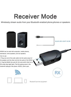 Rock Pow Bluetooth 5.0 Adapter Aux to Bluetooth Converter Usb to Bluetooth Receiver Plug and Play Bluetooth Bluetooth Transmitter Receiver Bluetooth Audio Connectivity USB Audio Receiver for Pc/Tv/Car  - Image 3