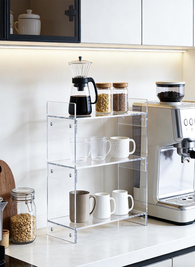 BestYiJo 3-Tier Coffee Station Organizer Countertup - Spacious Acrylic Storage Shelf for Coffee Bar & Kitchen, Holds Mugs, Beans, Syrups, Cups, Stirrers - Compact & Durable Design - Image 1