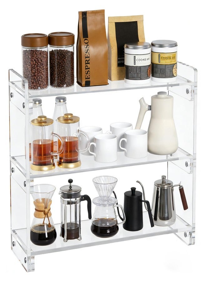 BestYiJo 3-Tier Coffee Station Organizer Countertup - Spacious Acrylic Storage Shelf for Coffee Bar & Kitchen, Holds Mugs, Beans, Syrups, Cups, Stirrers - Compact & Durable Design - Image 2