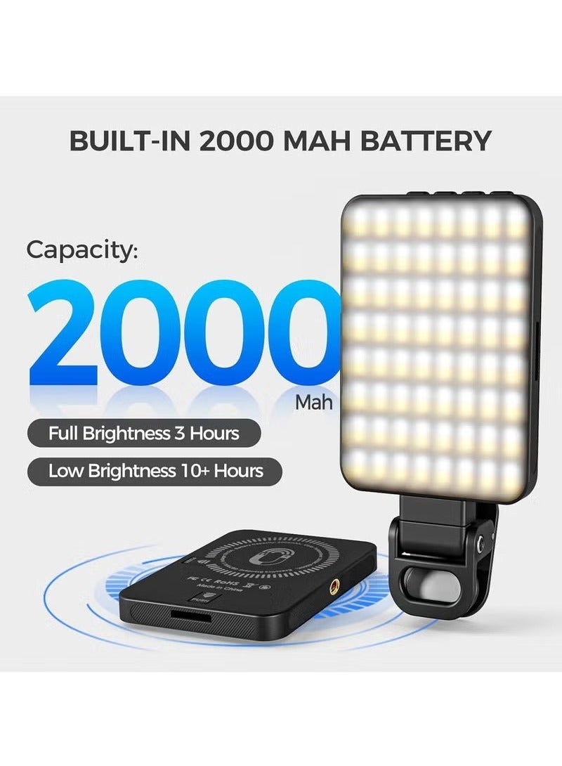 Magnetic Photography Light Clip on Phone Laptop,Video Light,Portable LED Camera Fill Light Panel,Pocket LED Phone Light,Dimmable 3 Lighting Effects,Rechargeable LED Lighting for Video Conference,Tik - Image 5