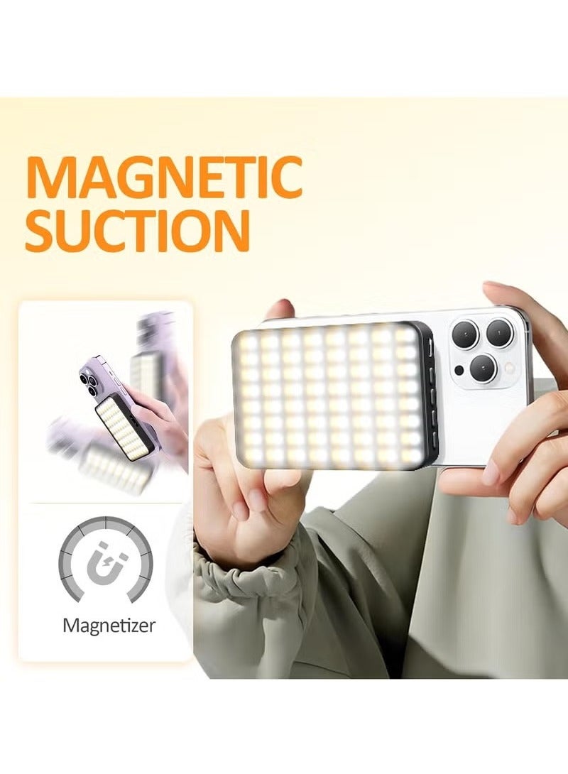 Magnetic Photography Light Clip on Phone Laptop,Video Light,Portable LED Camera Fill Light Panel,Pocket LED Phone Light,Dimmable 3 Lighting Effects,Rechargeable LED Lighting for Video Conference,Tik - Image 2
