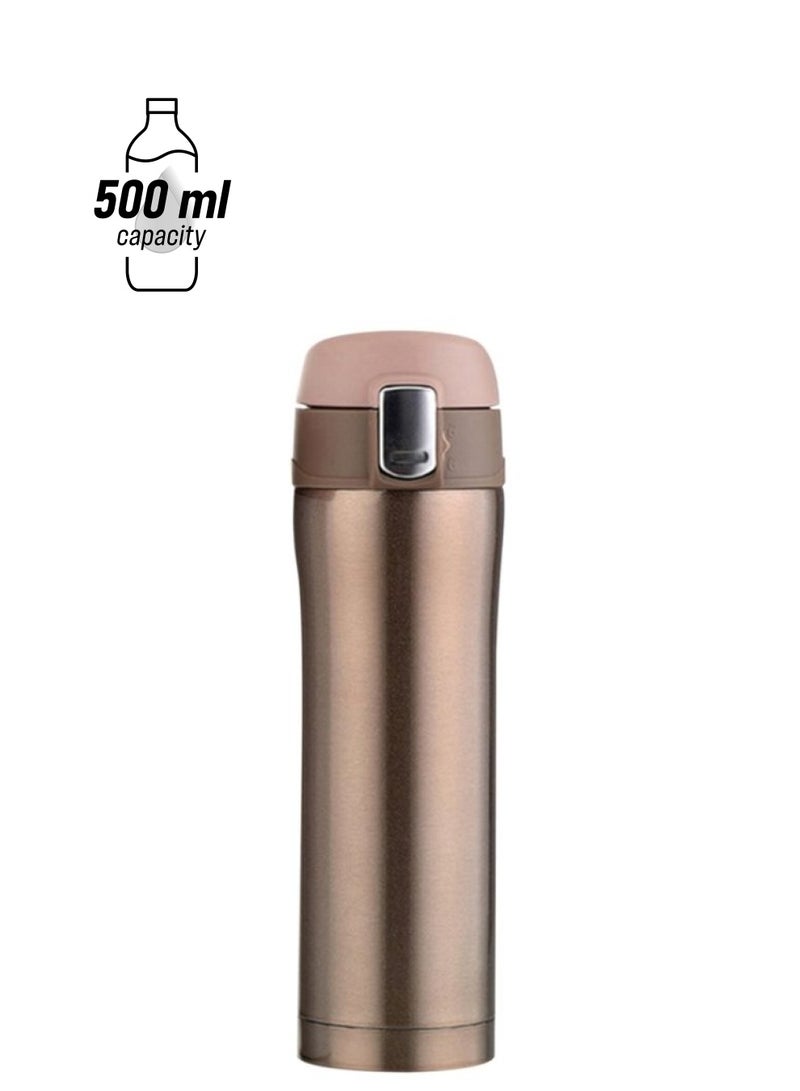 NIBEMINENT Thermal Insulated Vacuum Water Bottle Gold/Silver 24x8x8centimeter - Image 1