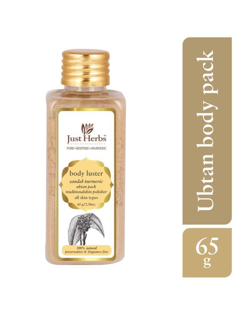 Just Herbs Body Lustre Sandal Turmeric Ubtan Pack, 65g