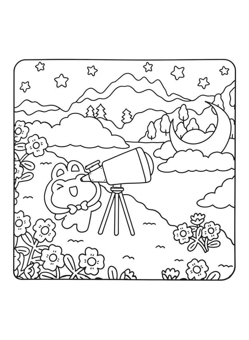 Cozy Nature Frog Coloring Book for Kids & Adults - Cute Relaxing Art Therapy Pages, 20x20cm, 24 Pages - Image 3