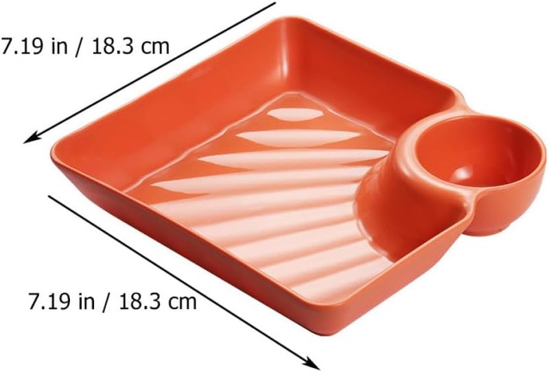 ABOOFAN Plastic Food Plates and Dumpling Serving Dishes Square Pp Snack Plates in 4 Colors Sturdy for Home Dining and Sushi Snacks Reusable Tableware Set - Image 1