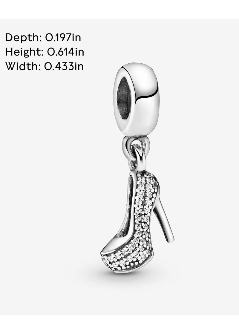 Pan Home Women's Bead Glamorous Stiletto 925 Silver Zirconia White - Image 5