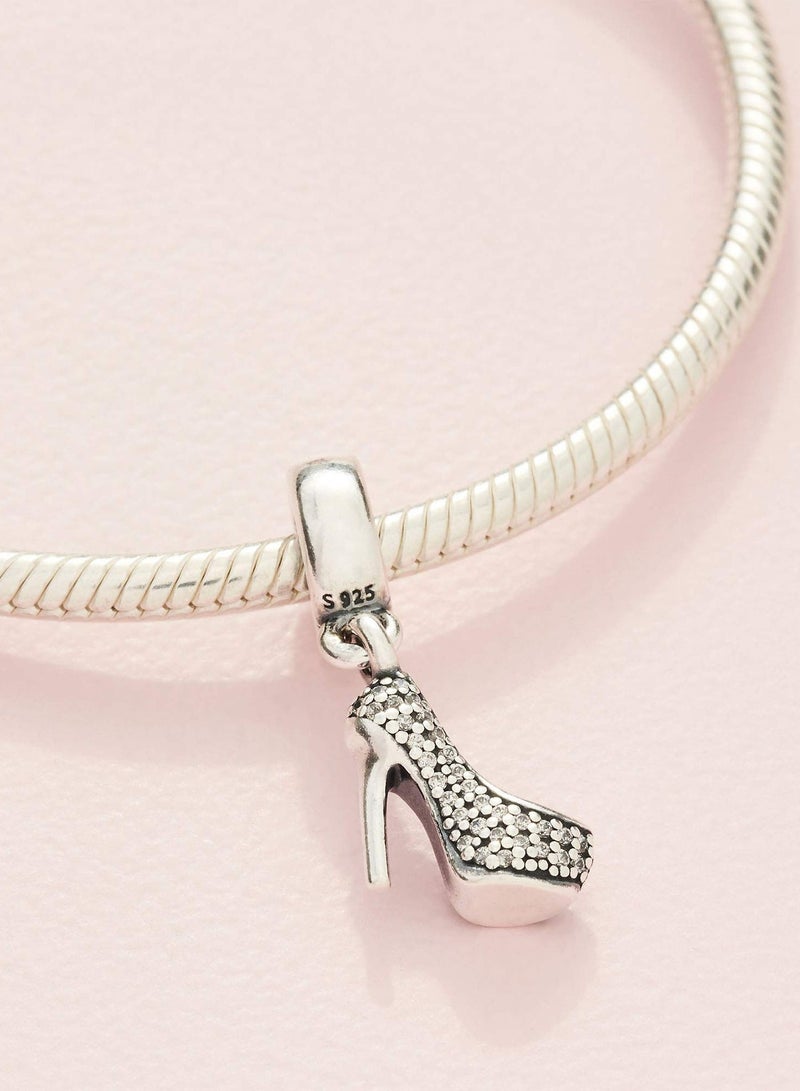 Pan Home Women's Bead Glamorous Stiletto 925 Silver Zirconia White - Image 2