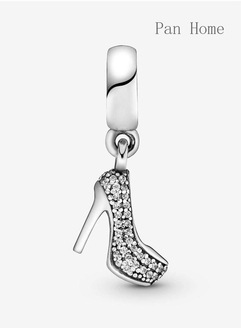 Pan Home Women's Bead Glamorous Stiletto 925 Silver Zirconia White - Image 1