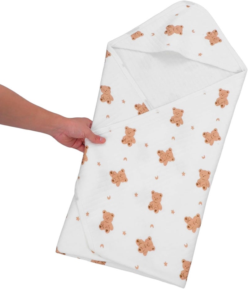 Organic Cotton Newborn Wrap Soft Breathable Receiving Blanket for Nursery and Sleep - Image 4