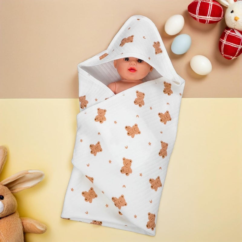 Organic Cotton Newborn Wrap Soft Breathable Receiving Blanket for Nursery and Sleep - Image 5