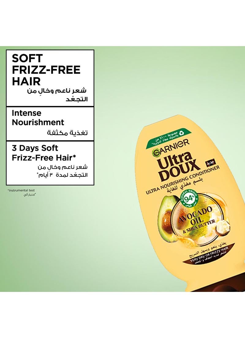 garnier Ultra Doux Ultra Nourishing Conditioner Avocado Oil and Shea Butter, 360 ml - Image 2