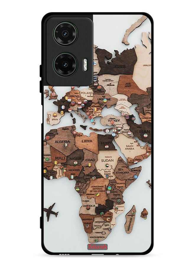 Tolwak - Motorola Moto G35 5G Protective Case Cover World Map Art - Image 1
