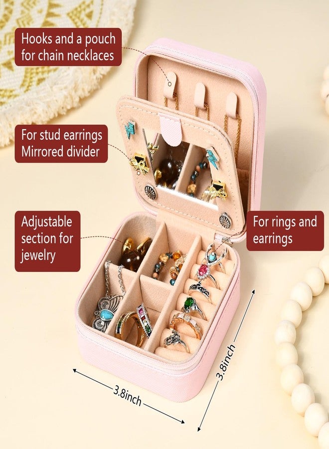 CEELGON Western Jewelry Box Case Gift Pink Boots Print Travel Jewelry Organizer Christmas Gifts for Teen Girls Cowgirl Stuff Small Portable Travel Accessories for Women (Pink Boots) - Image 4