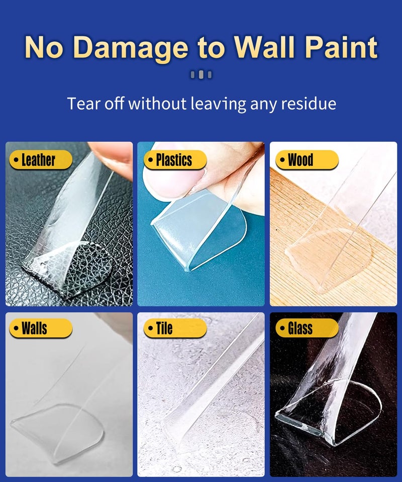PHIXBEAR Extra Large Mounting Putty No Residue, Strong Double Sided Glue Adhesive Dots Clear Museum Sticky Tack, Picture Hanging Strips Fixed Posters Decor Craft, 0.6 x 1.38 in (180 Pcs) - Image 3