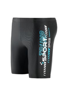 2025 Men's Boxer Anti-embarrassment Swimming Trunks Quick-drying Professional Racing Hot Spring Plus Size Five Swimming Trunks Wholesale-Color:2507-blue-