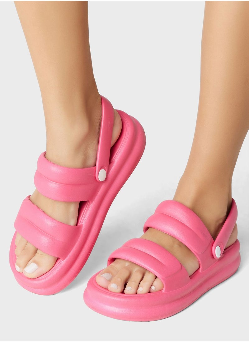 Ginger - Platform Double Strap Slides - Image 1