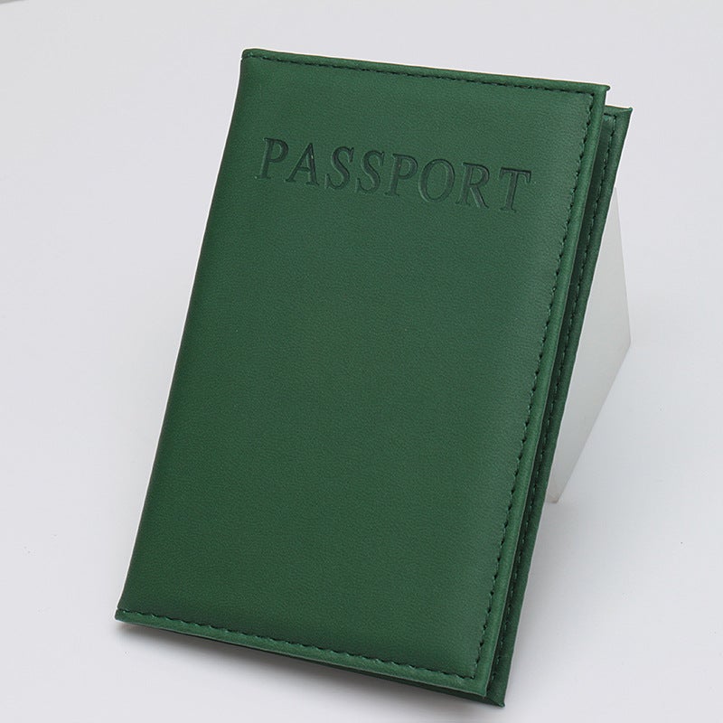 Custom Logo Leather Passport Holder Dark green 