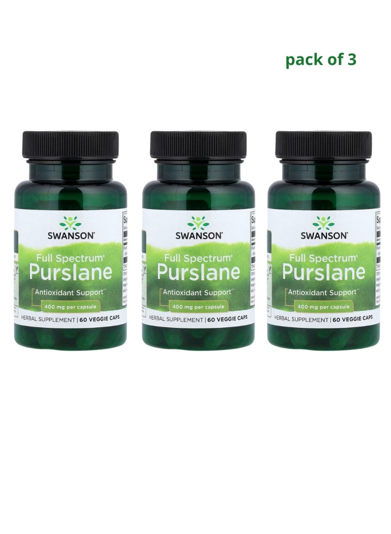 سوانسون مستخلص الرجلة كامل الطيف 400 ملغ، 60 كبسولة نباتية (عبوة من 3)