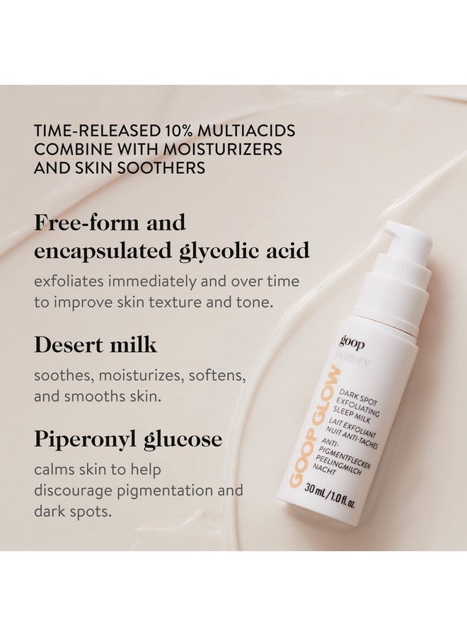 Goop Beauty Sleep Milk Serum Face Exfoliator & Moisturizer To Smooth Uneven Texture Wrinkles & Pores Glycolic Acid & Hyaluronic Serum Dark Spot Corrector Paraben & Silicone Free 1 Fl Oz - Image 3