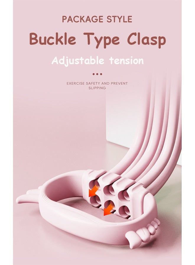 Photon شريط مقاومة على شكل رقم 8، حبل مرن من السيليكون على شكل 8 كلمات، أشرطة تمدد للكتف، تمارين بيلاطس للعلاج الطبيعي وتمارين الصالة الرياضية المنزلية (وردي) - Image 3