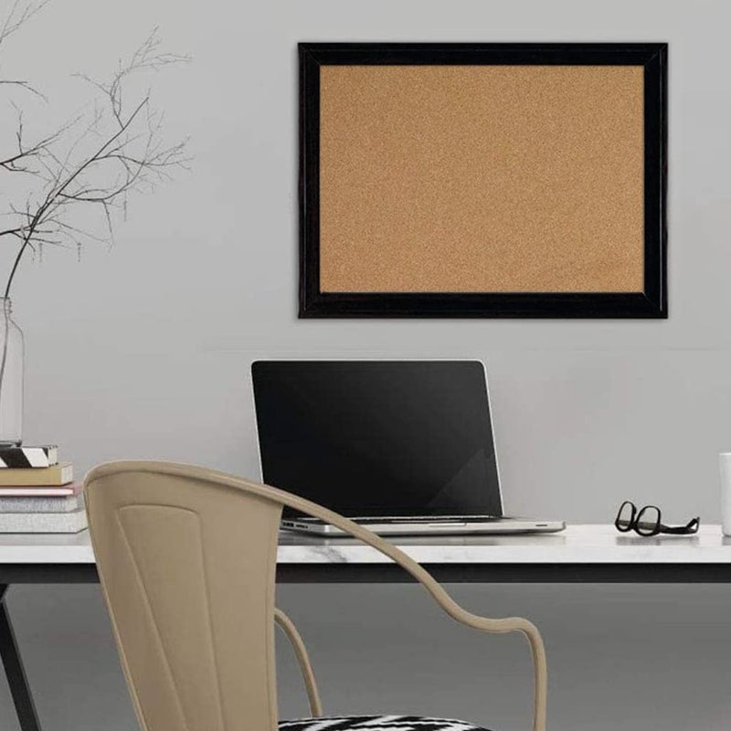 Quartet لوحة إعلانات من الفلين من كوارتيه، لوحة فلين مؤطرة، 11” × 17”، إطار أسود، لوحة رسائل (79279) - Image 2