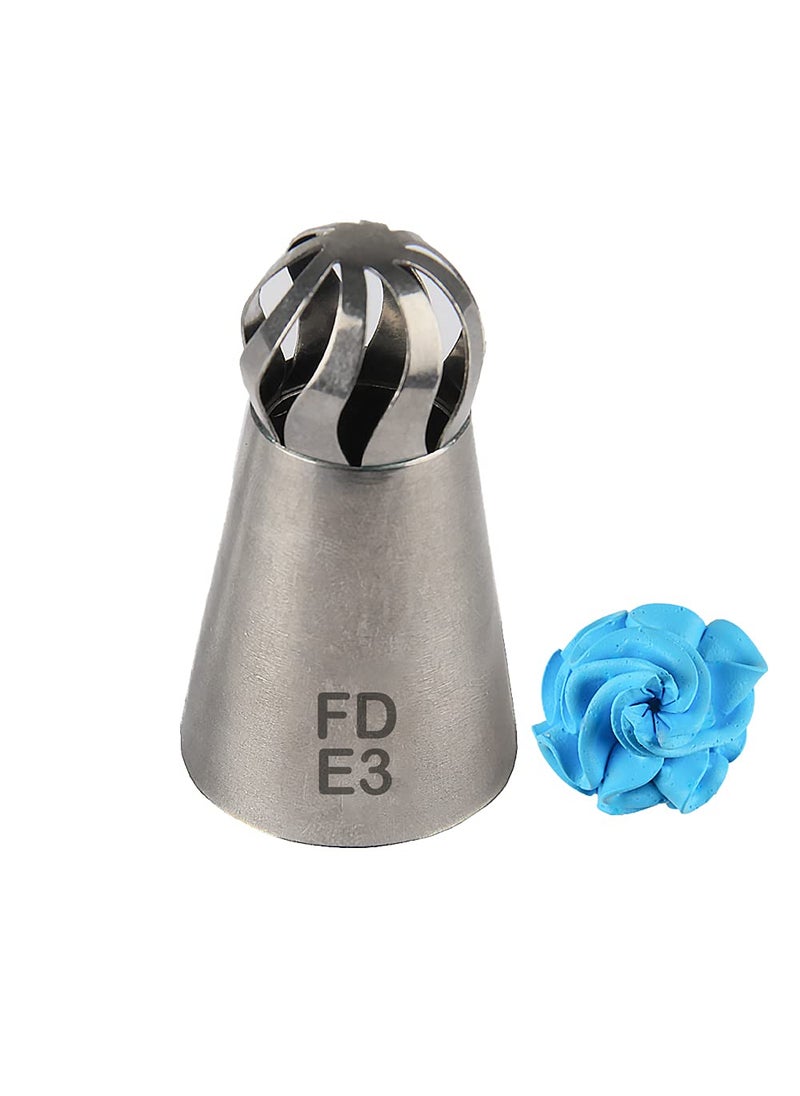Fine Décor FineDecor Russian Piping Tip Round Ball Shape Cake Decoration Nozzle Cream Icing Piping Nozzle Tip Stainless Steel Nozzle Cream Puff Decor Pastry Icing Piping Tool 1 Piece E3  - Image 1