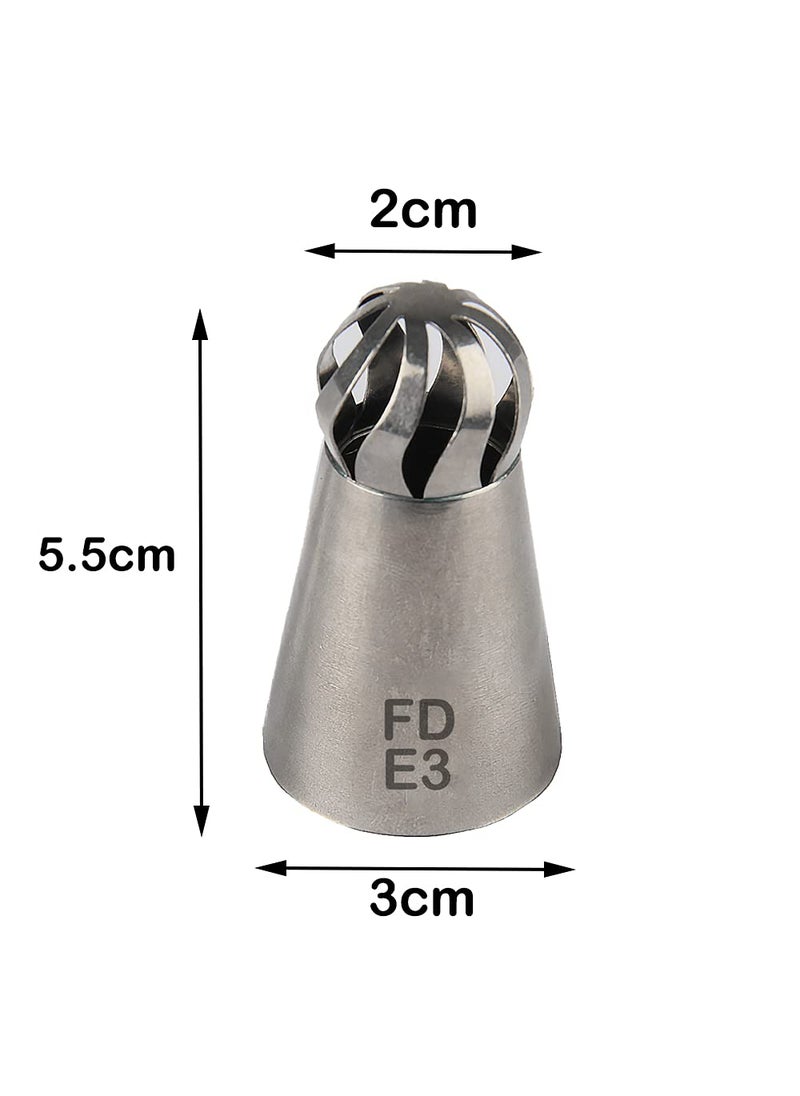 Fine Décor FineDecor Russian Piping Tip Round Ball Shape Cake Decoration Nozzle Cream Icing Piping Nozzle Tip Stainless Steel Nozzle Cream Puff Decor Pastry Icing Piping Tool 1 Piece E3  - Image 2