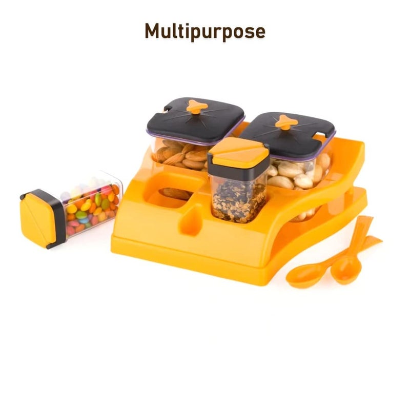 ATEVON Aachar Pickle Container/Masala Tray - Plastic, Dining Spice Stand - Image 4