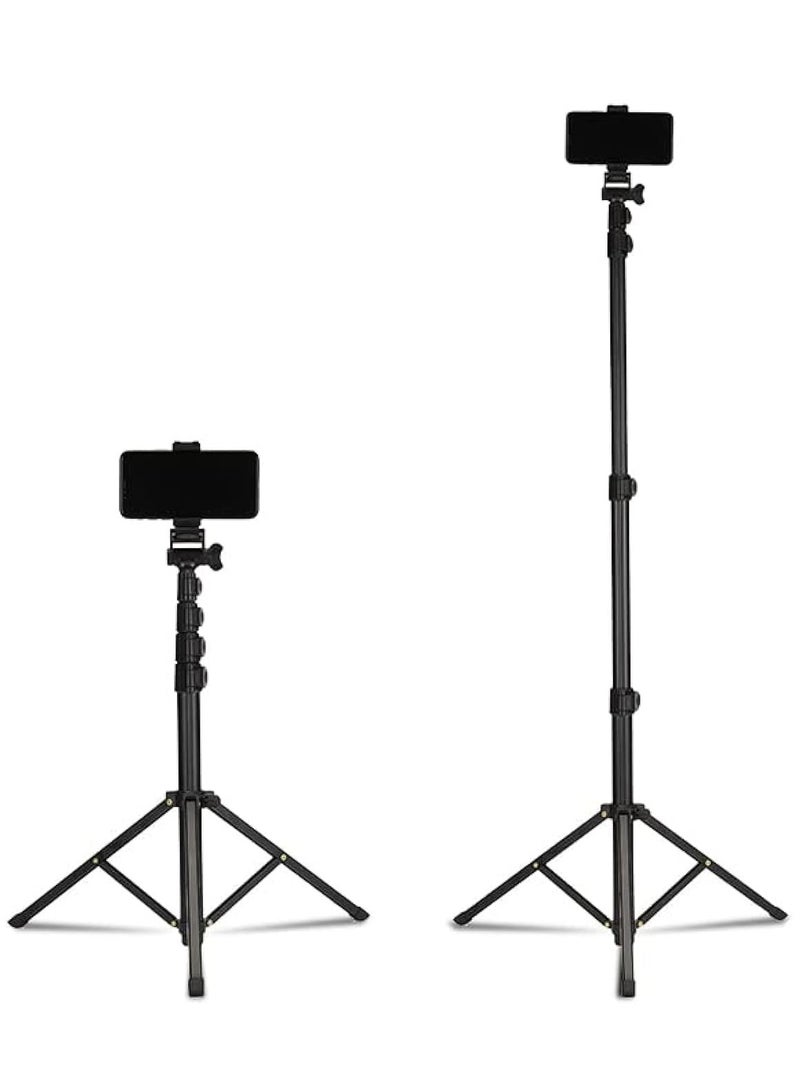 Jmary Jmary MT39 61inch Aluminum Extendable Cell Phone Tripod Stand with Selfie Stick Tripod and Phone Clip - Image 1