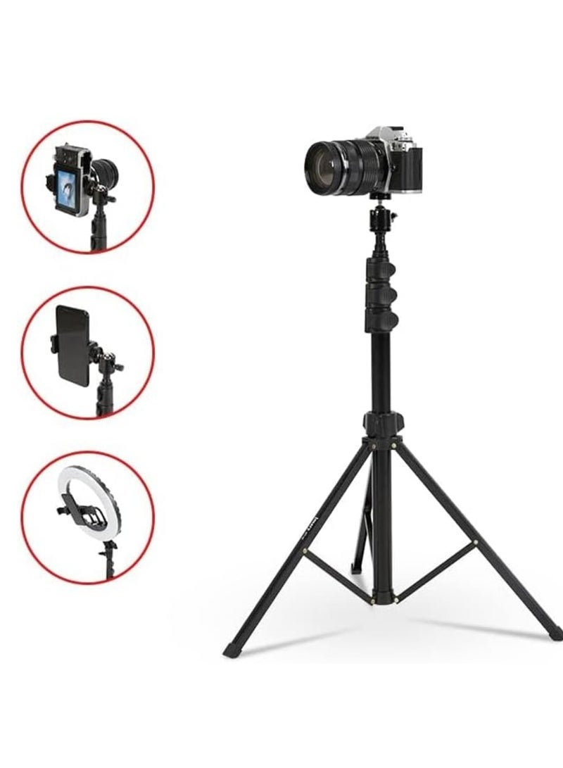 Jmary Jmary MT39 61inch Aluminum Extendable Cell Phone Tripod Stand with Selfie Stick Tripod and Phone Clip - Image 2