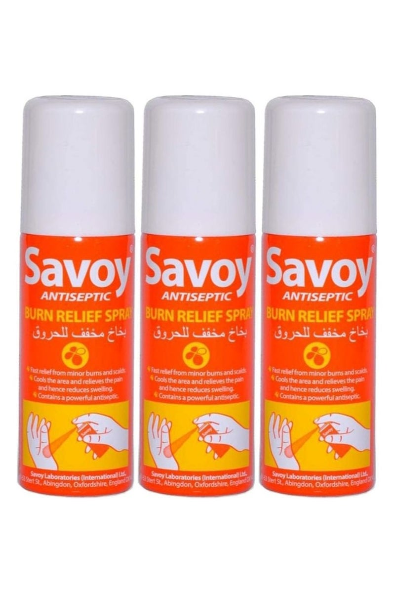 Savoy Antiseptic Burn Relief Spray (50ml) 3PCS