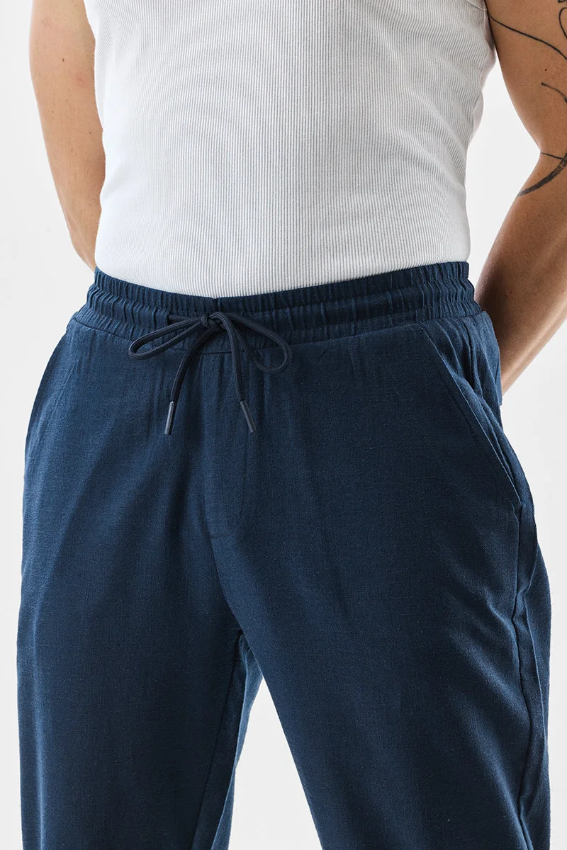 Snitch  Straight Fit Linen Blend Trousers for Men | Best Price UAE
