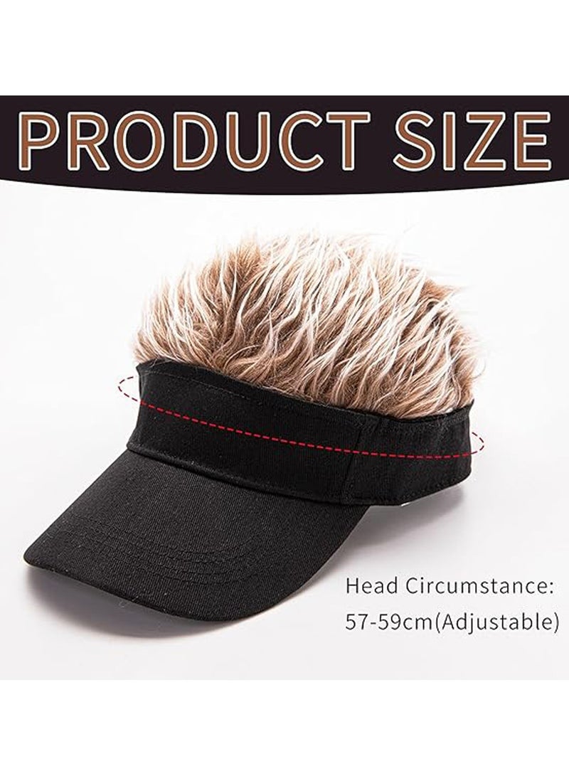 CMGTYYD 1 Piece Wig Baseball Cap, Adjustable Baseball Cap, Outdoor Cap for Men, Fun Sun Hat, Fashionable Wig Cap - Image 2